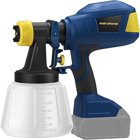 Brushless Cordless Paint Sprayer for Dewalt 20V Battery,4 Nozzles,150 Din/s Viscosity,1000ml/min Flow Rate & 1200ML Electric Paint Gun for Furniture, Walls