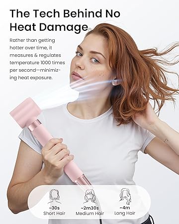 5 in 1 Hot Air Styler Wrap – High-Speed Hair Dryer Brush with Auto Wrap Curlers, Fast Drying & Frizz-Free Styling, No Heat Damage, Volumizing Brush with Travel Bag