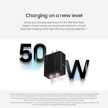 SAMSUNG 50W Duo Power Adapter Wall Charger