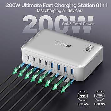 200W Charging Station for Multiple Devices