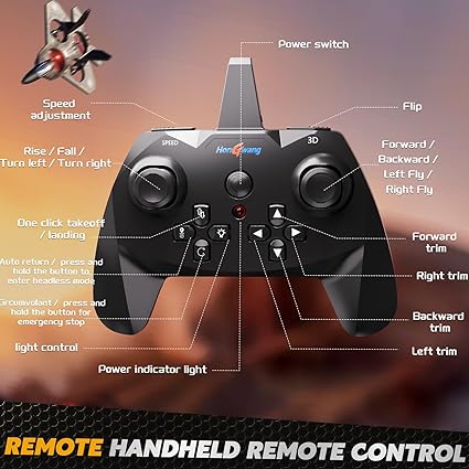 Drone for Kids Ages 8-12, Remote Control Jet with Lights, 360° Flips, Auto Hover, Headless Mode, One-Key Take Off & Landing, Outdoor Flying Toy Gift for Boys