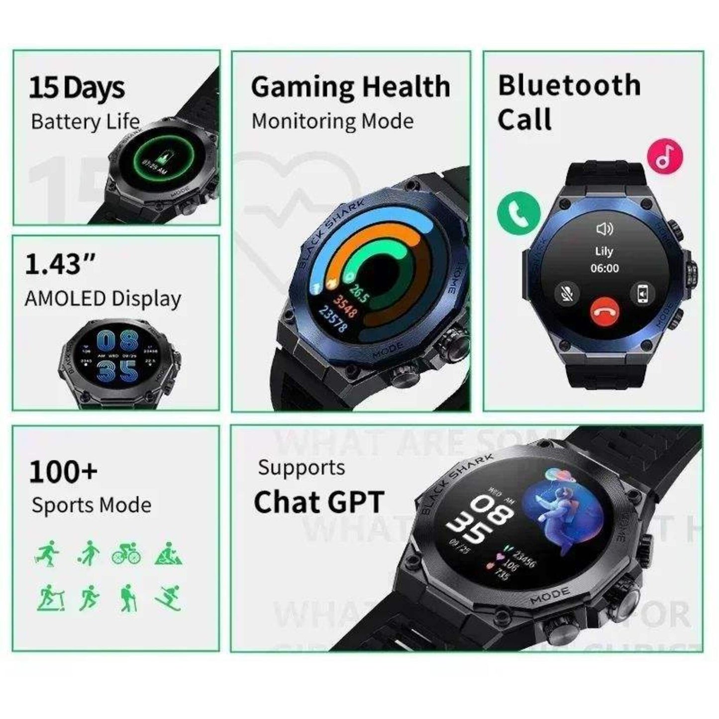 Black Shark S1 Pro Smartwatch With ChatGPT