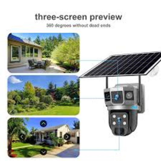 Dual Lens Three Video Screen Solar Camera