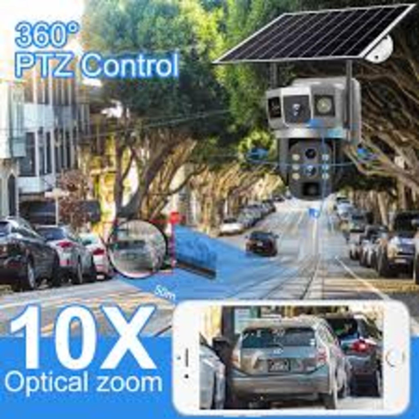 Dual Lens Three Video Screen Solar Camera