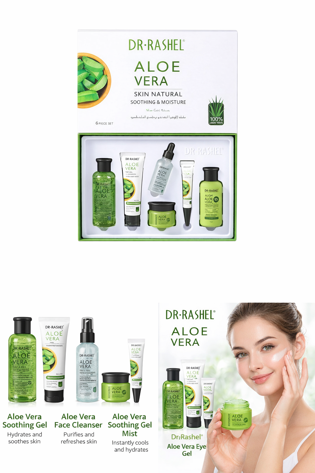 🌿 Dr.Rashel Aloe Vera 6-Piece Skin Care Set
