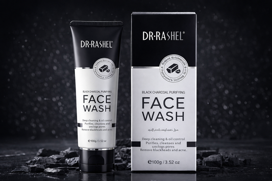 Dr. Rashel Black Charcoal Purifying Face Wash 100g – Deep Cleansing & Oil Control – Removes Blackheads & Unclogs Pores
