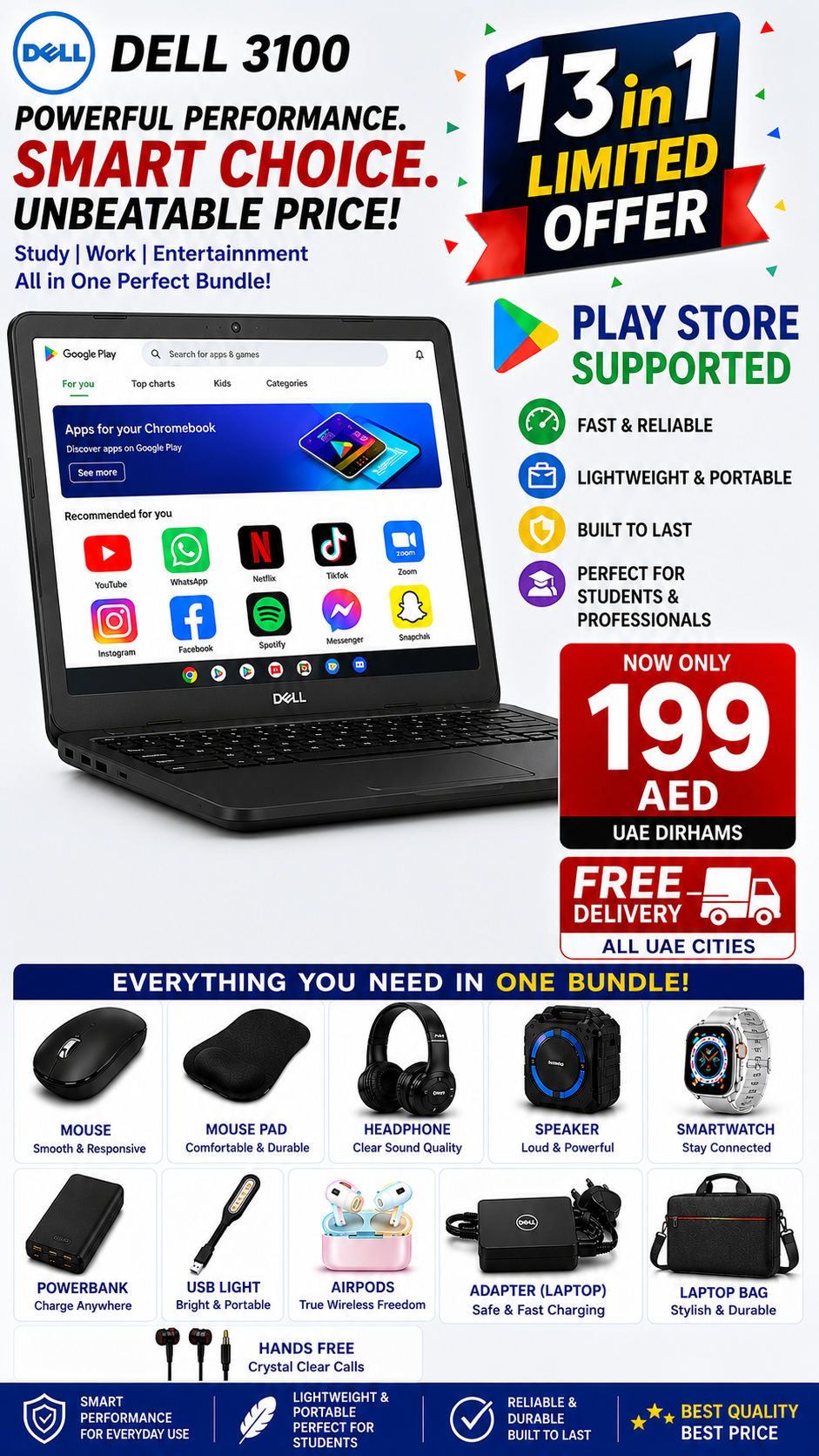 Chromebook Value Bundle – FREE Accessories & FREE UAE Delivery