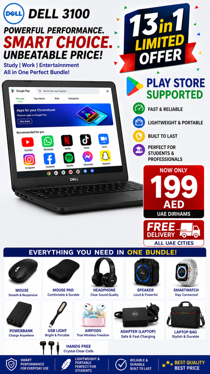 Chromebook Value Bundle – FREE Accessories & FREE UAE Delivery