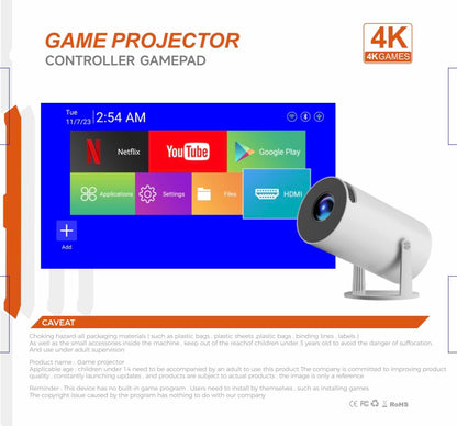 X10 Plus Retro Game Console with Projector