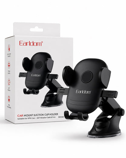 Universal Car Phone Mount with Strong Suction Cup, 360° Rotation