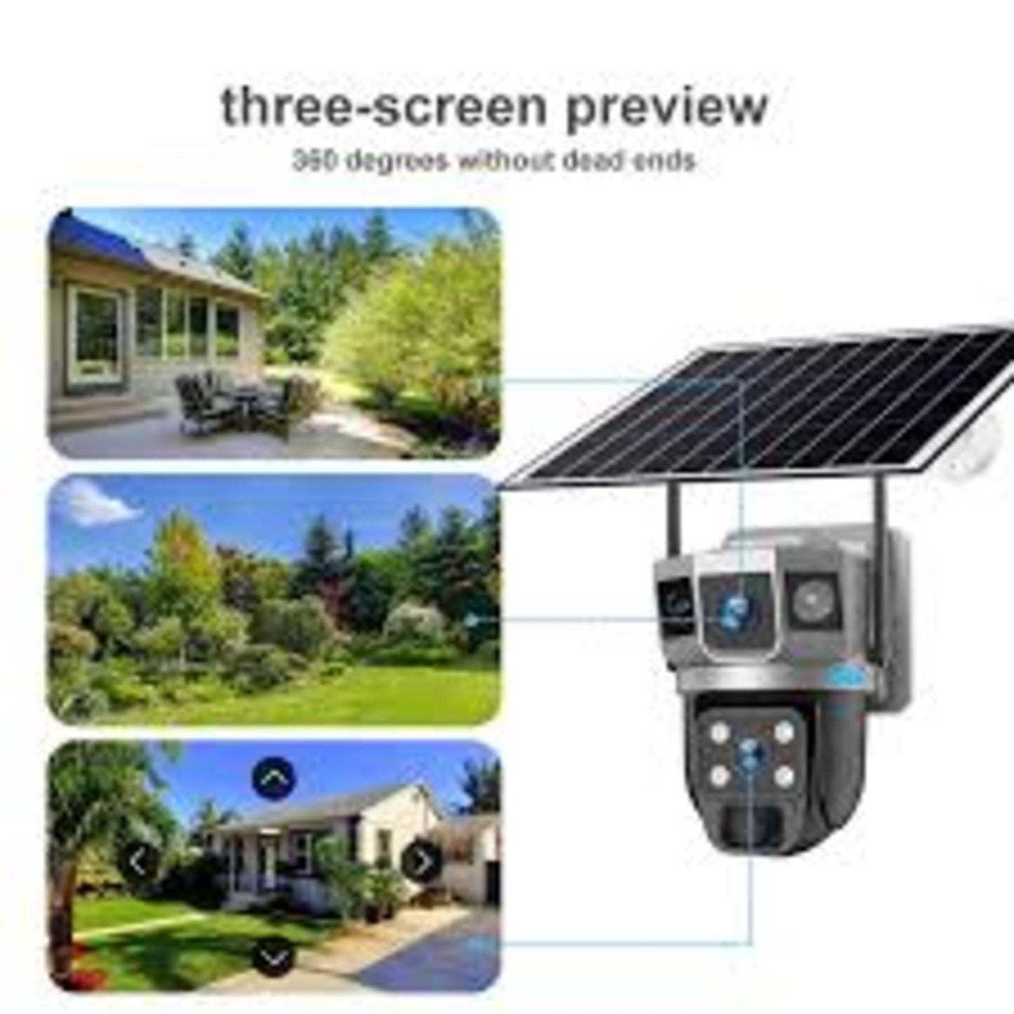 Dual Lens Three Video Screen Solar Camera