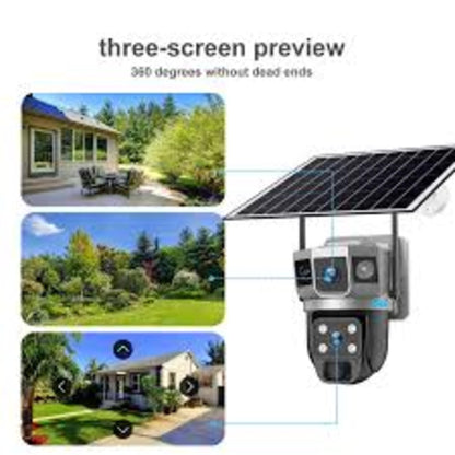 Dual Lens Three Video Screen Solar Camera