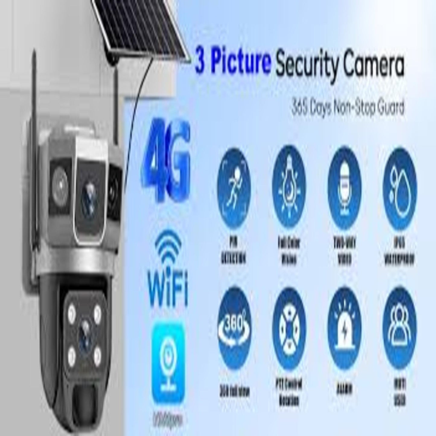 Dual Lens Three Video Screen Solar Camera